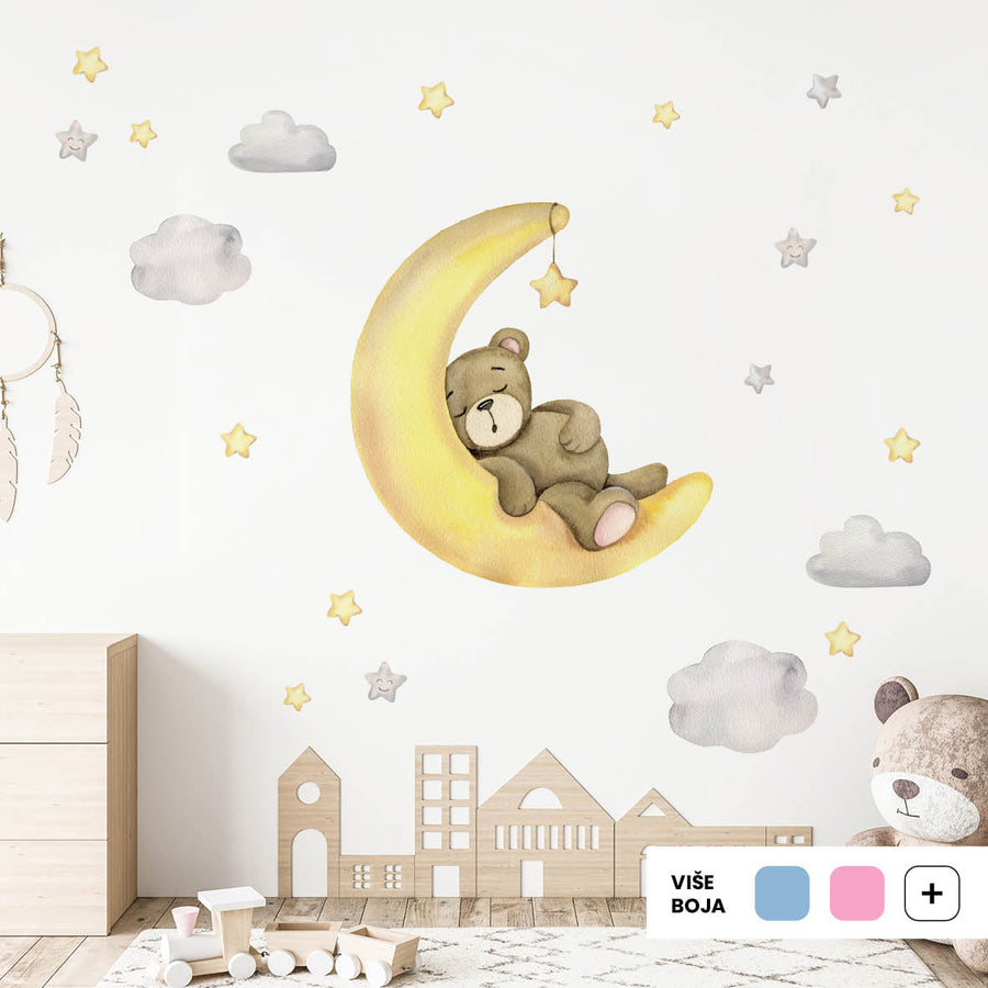 *RASPRODAJA* Teddy's Moon Adventure @HIAWorkshop® - Naljepnice za zid dječje sobe