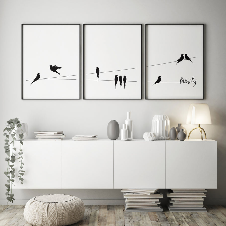 Bird Family - Posteri (bez okvira) ili Slike Na Platnu (spremne za na zid)