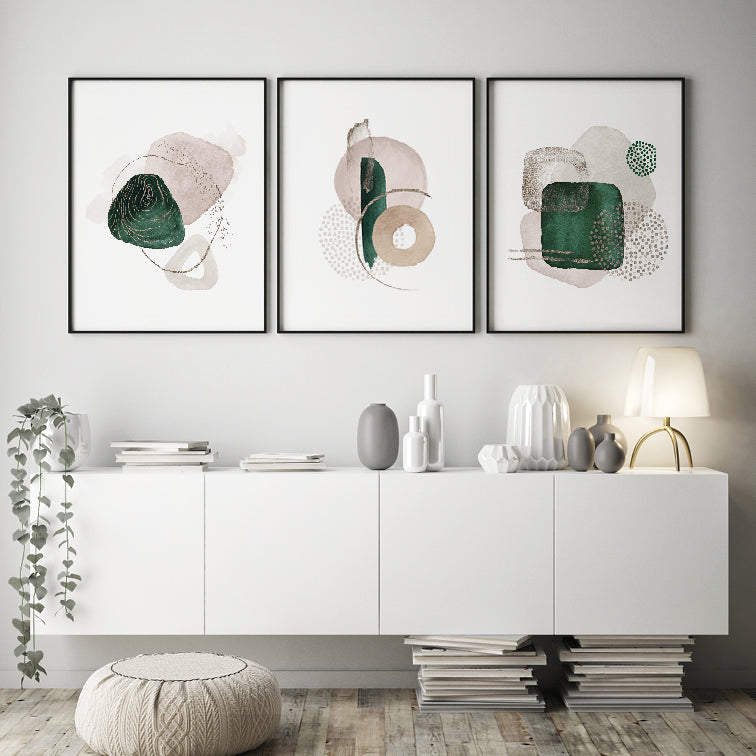 Gentle Abstract Green - Posteri (bez okvira) ili Slike Na Platnu (spremne za na zid)