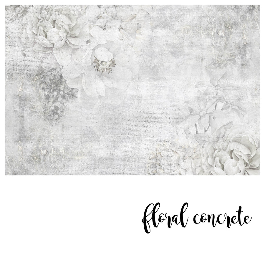 Floral Concrete - Zidna Tapeta - Mural