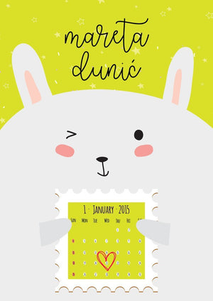 HIA Kids - Bunny Calendar - personalizirana ilustracija