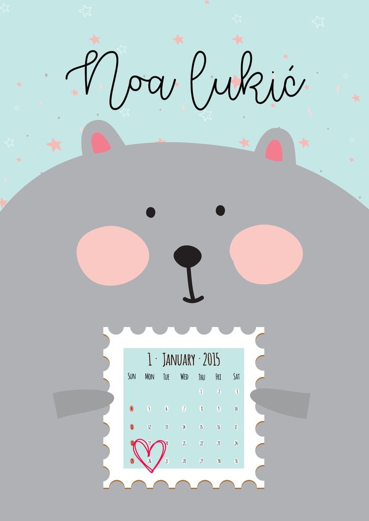 HIA Kids - Guinea Pig Calendar - personalizirana ilustracija