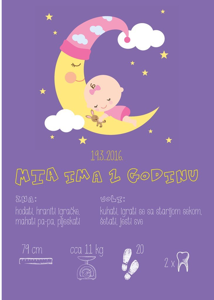HIA Kids - Purple Moon - personalizirana ilustracija