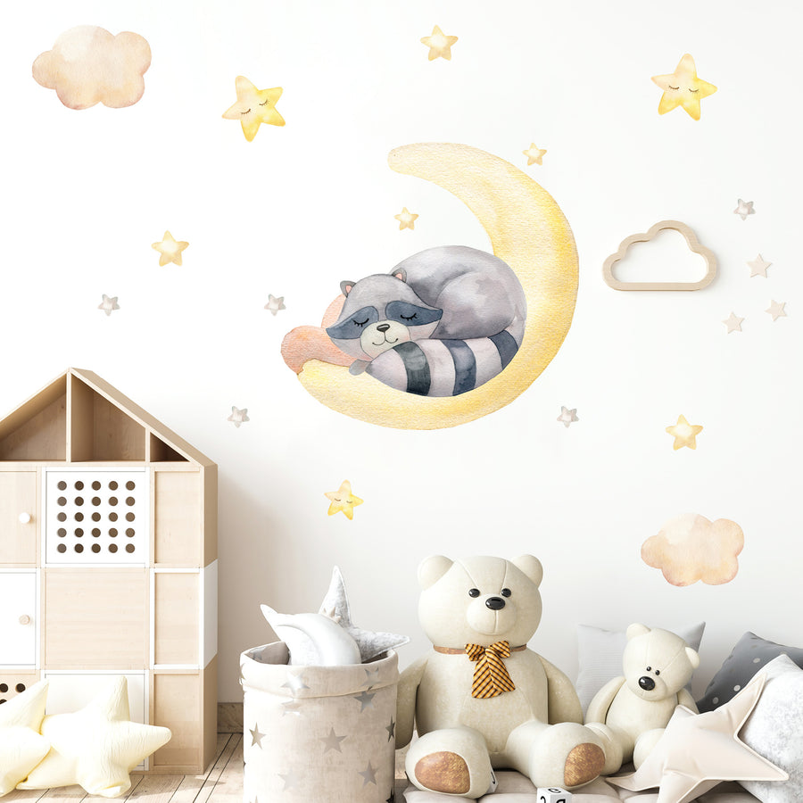 Dreaming Raccoon @HIAWorkshop® - Naljepnice za zid dječje sobe