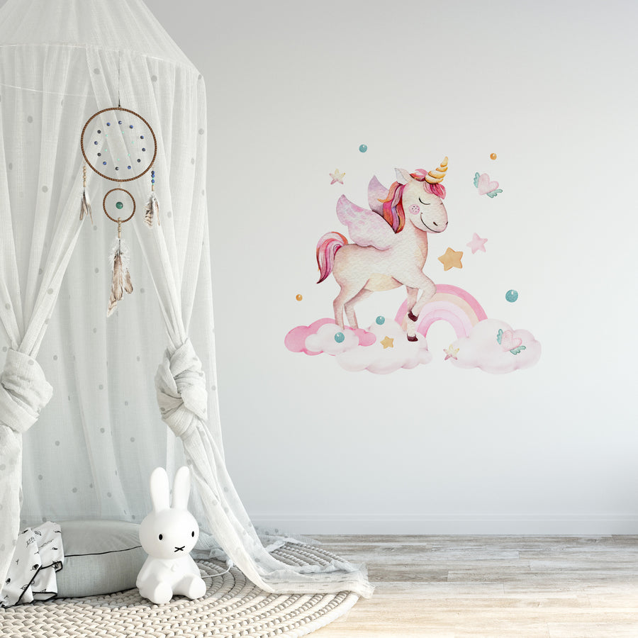 Watercolor Unicorn - Naljepnice za zid dječje sobe
