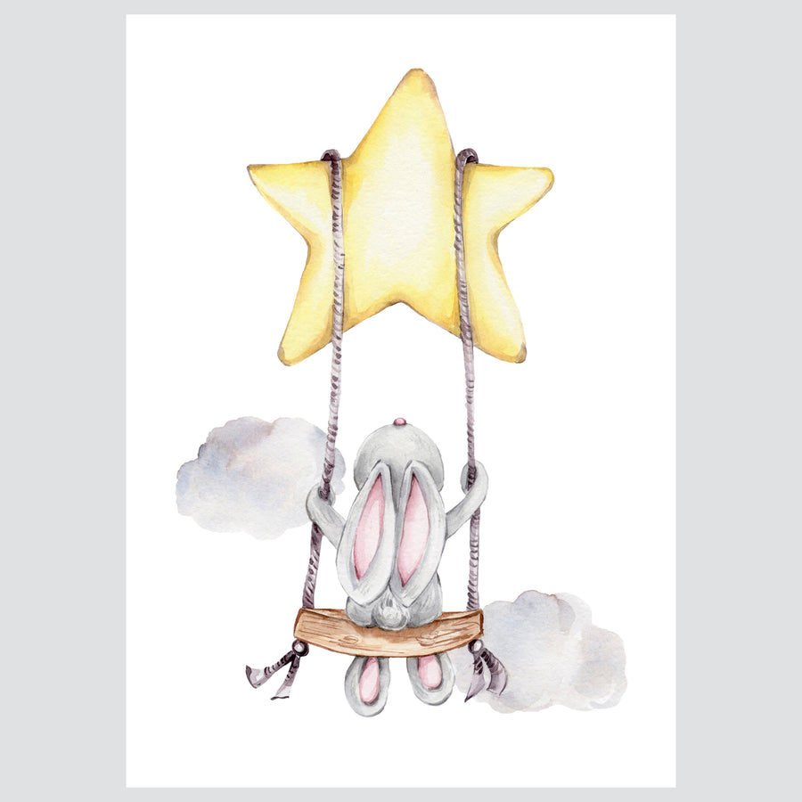 Friends Reaching Stars - komplet ilustracija za dječju sobu, 3 kom.