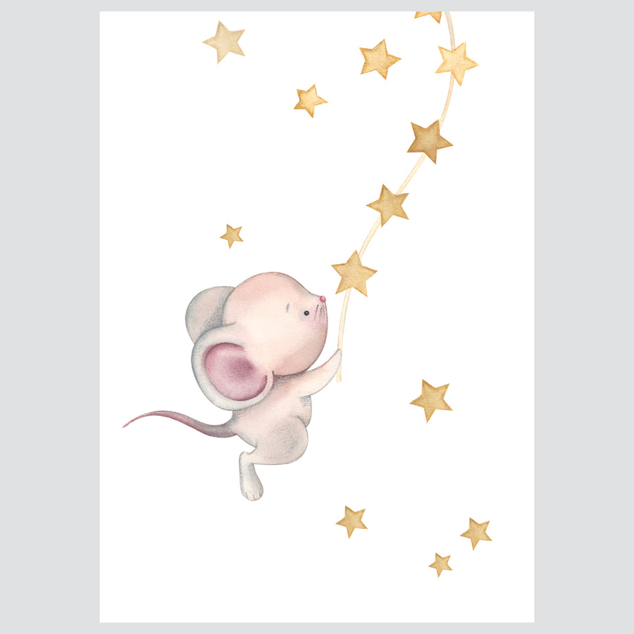 Mouses Stars - komplet ilustracija za dječju sobu, 3 kom.