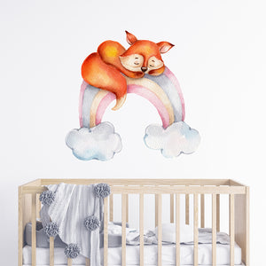 Rainbow Fox - Naljepnica za zid dječje sobe