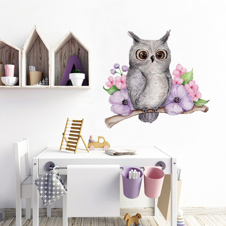 Romantic Owl - Naljepnice za zid dječje sobe