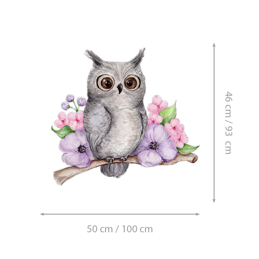 Romantic Owl - Naljepnice za zid dječje sobe