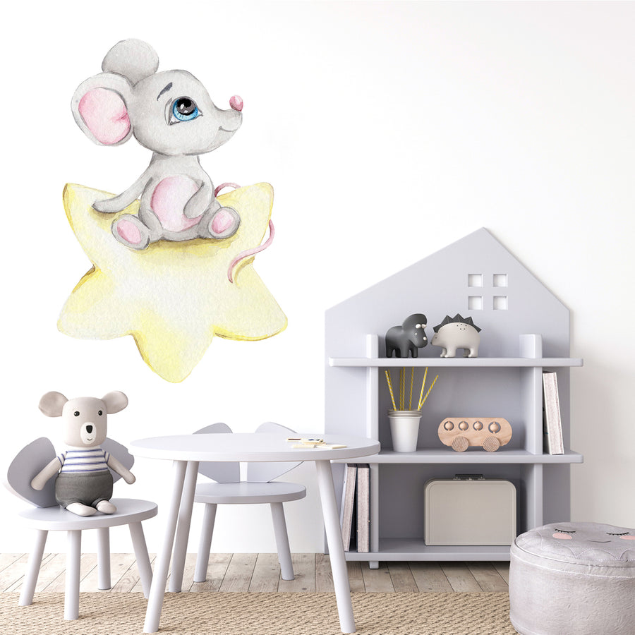 Thoughtful Mouse - Naljepnica za zid dječje sobe