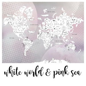 White World & Pink Sea - Zidna Tapeta - Mural