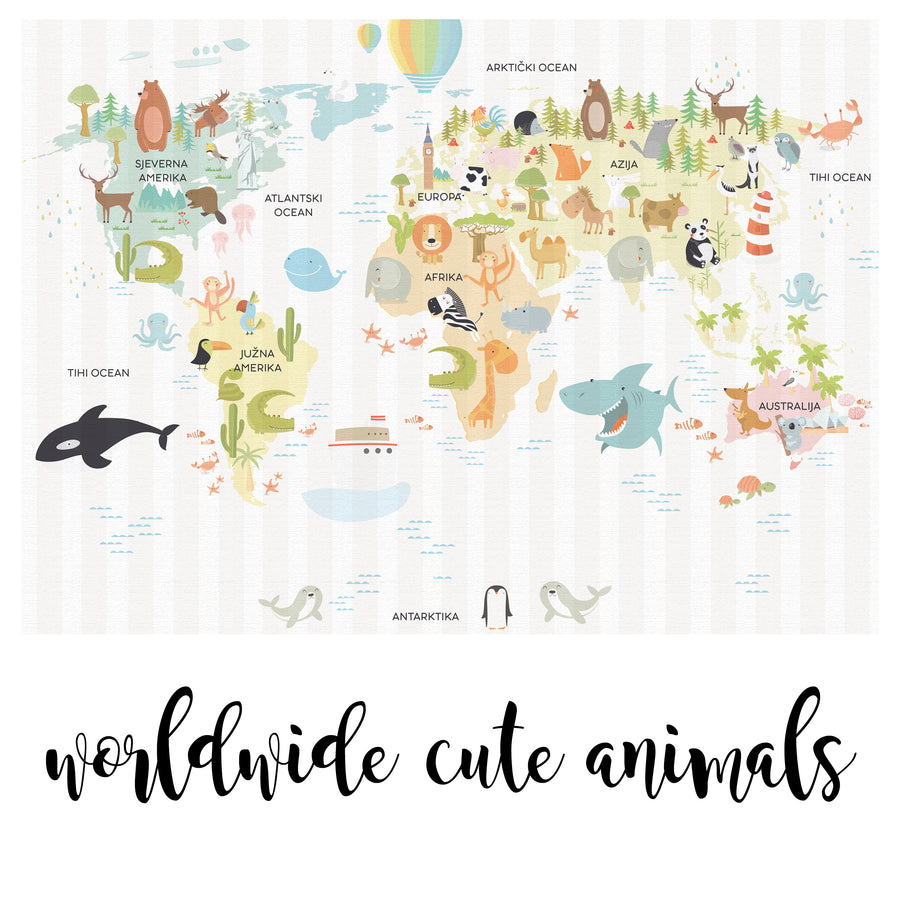 Worldwide Cute Animals - Zidna Tapeta - Mural