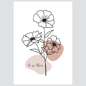 Taupe Flowers - Komplet ilustracija za dom
