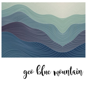 Geo Blue Mountain - Zidna Tapeta - Mural