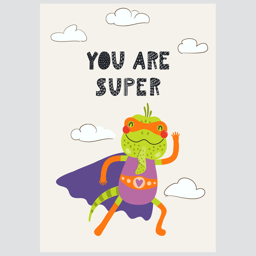 Super Iguana - ilustracija za dječju sobu