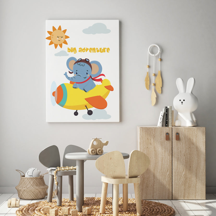 Elephant's Big Adventure - ilustracija za dječju sobu