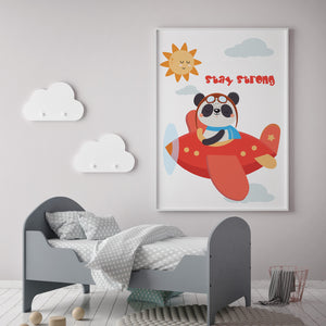 Stay Strong Panda - ilustracija za dječju sobu