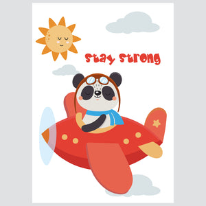 Stay Strong Panda - ilustracija za dječju sobu