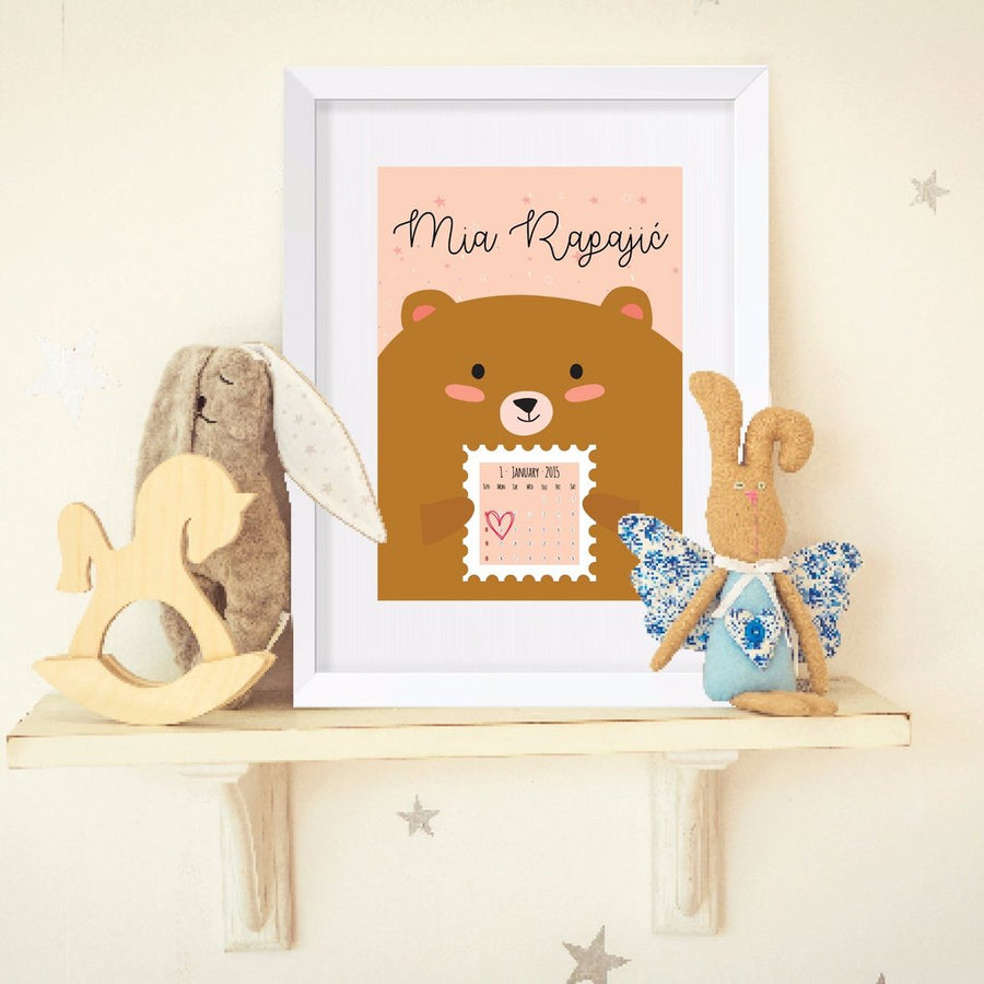 HIA Kids - Bear Calendar - personalizirana ilustracija