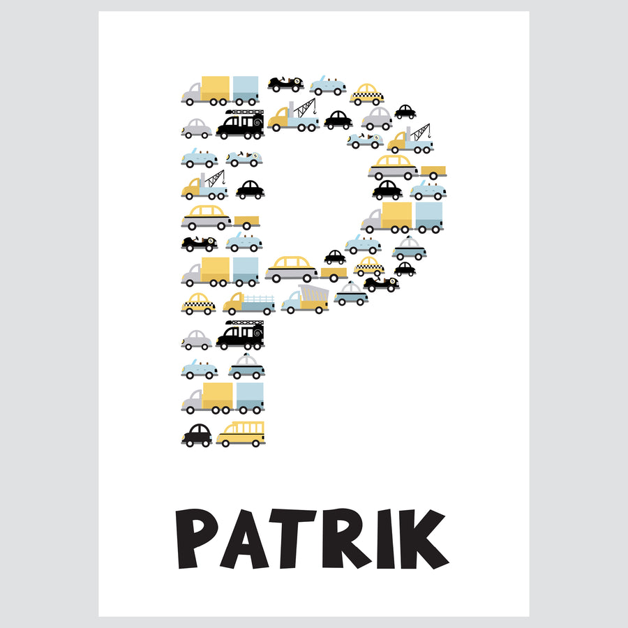 Patrik's Cars - personalizirana ilustracija