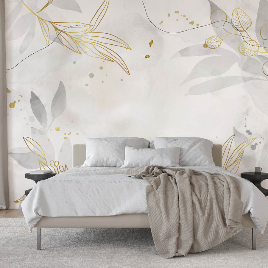 Elegant Leaves - Zidna Tapeta - Mural