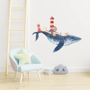 Deep Sea Whale - Naljepnica za zid dječje sobe