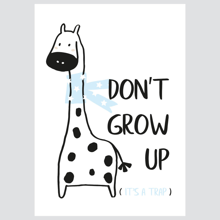 Ilustracija Za Dječju Sobu - Don't Grow Up Giraffe - Ilustracija Za Dječju Sobu