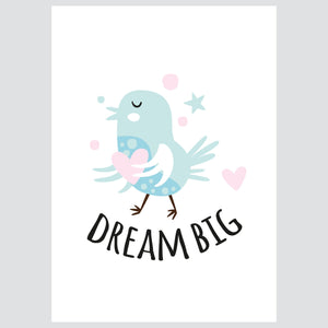 Ilustracija Za Dječju Sobu - Dream Big Birdy - Ilustracija Za Dječju Sobu