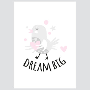 Ilustracija Za Dječju Sobu - Dream Big Birdy - Ilustracija Za Dječju Sobu