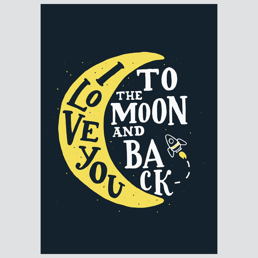 Ilustracija Za Dječju Sobu - I Love You To The Moon And Back - Ilustracija Za Dječju Sobu