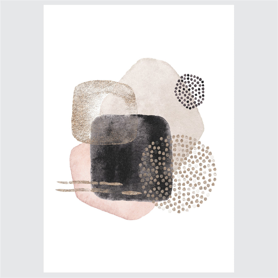 Gentle Abstract Anthracite - Komplet ilustracija za dom