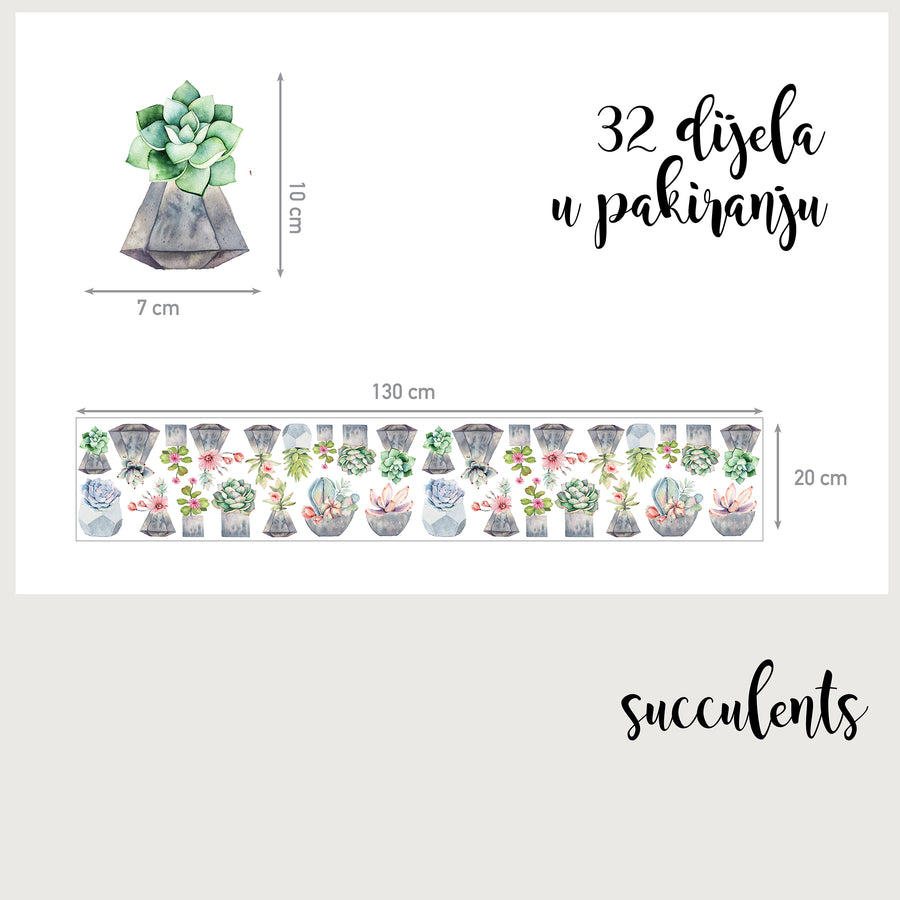 Succulents - Naljepnice za zid