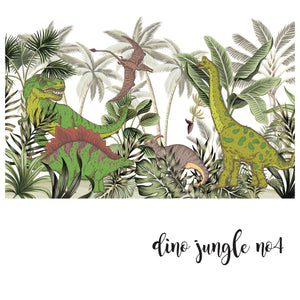 Dino Jungle No 4 - Zidna Tapeta za dječju sobu - Mural