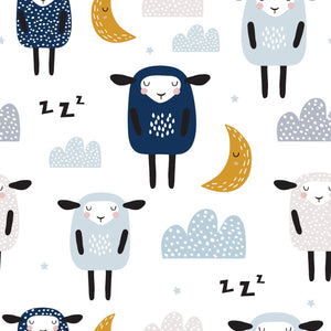 Zidna Tapeta Za Dječju Sobu - Pattern - Sleeping Sheeps Zidna Tapeta Za Dječju Sobu - Pattern