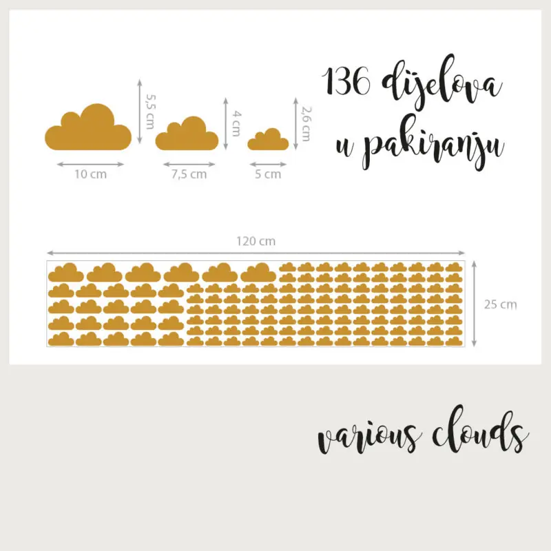 Naljepnice za zid | Various Clouds - Slika 4