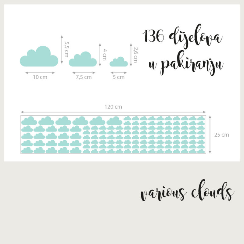 Naljepnice za zid | Various Clouds - Slika 8