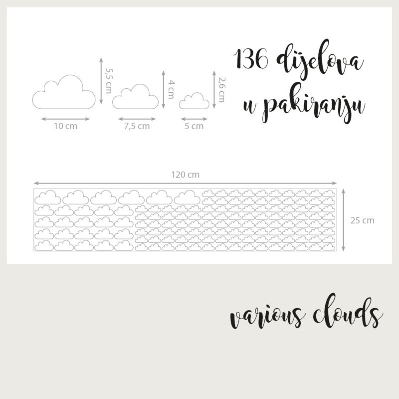 Naljepnice za zid | Various Clouds - Slika 9