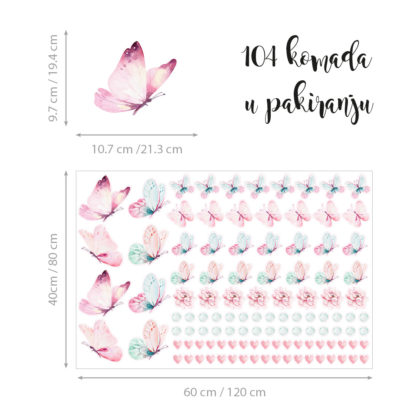 Naljepnice za zid | Romantic Butterflies