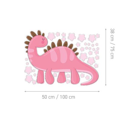 Naljepnica za zid dječje sobe | Pink Dino