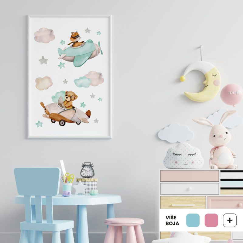 Poster ili Slika na platnu za dječju sobu - Friends Among the Clouds | HIAWorkshop® - Slika 3
