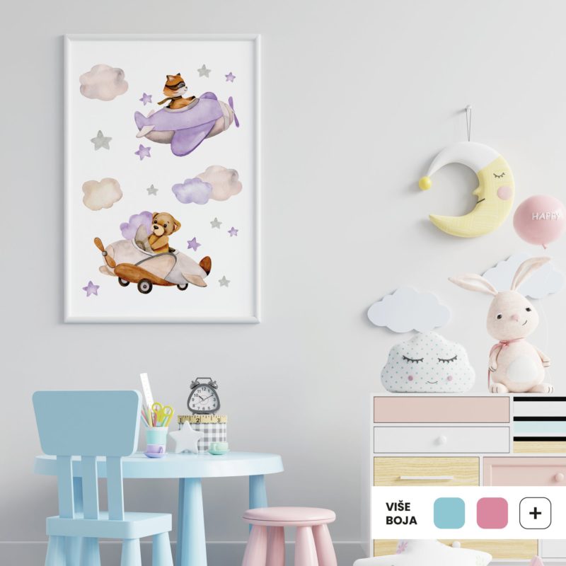 Poster ili Slika na platnu za dječju sobu - Friends Among the Clouds | HIAWorkshop® - Slika 4