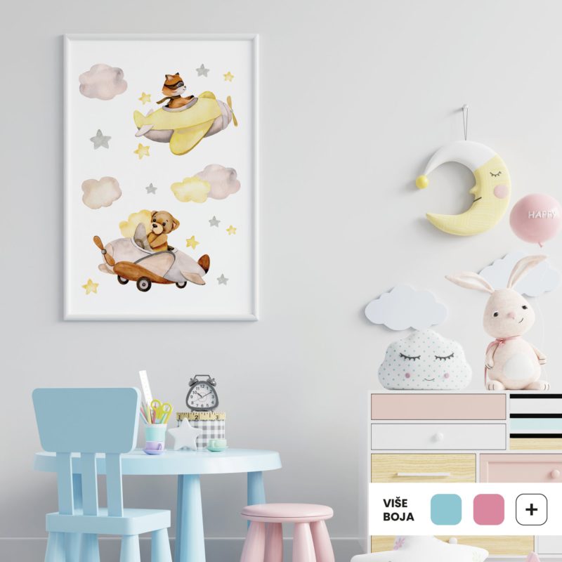 Poster ili Slika na platnu za dječju sobu - Friends Among the Clouds | HIAWorkshop® - Slika 5