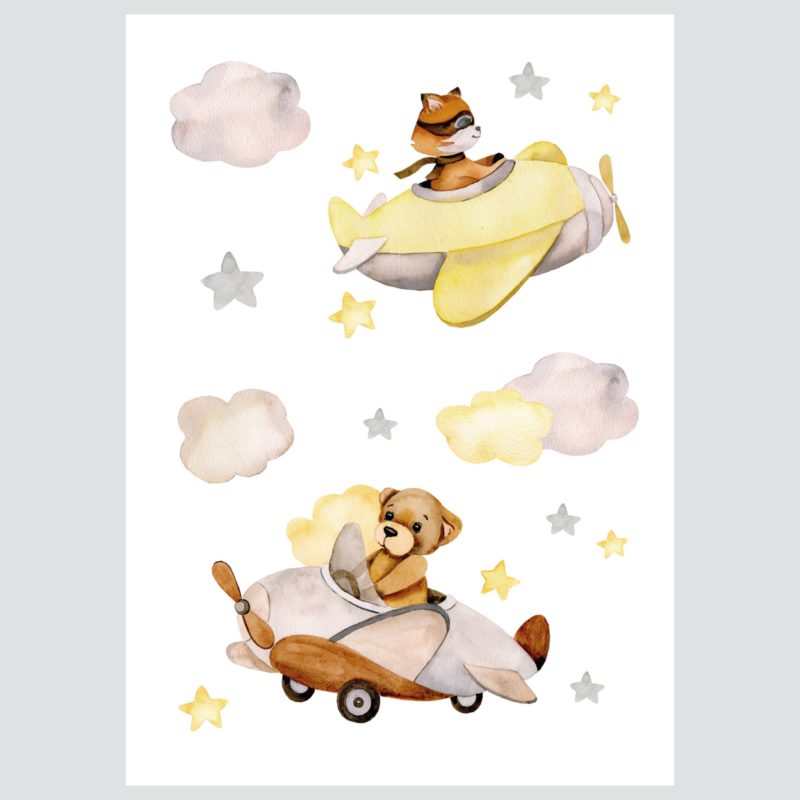 Poster ili Slika na platnu za dječju sobu - Friends Among the Clouds | HIAWorkshop® - Slika 6