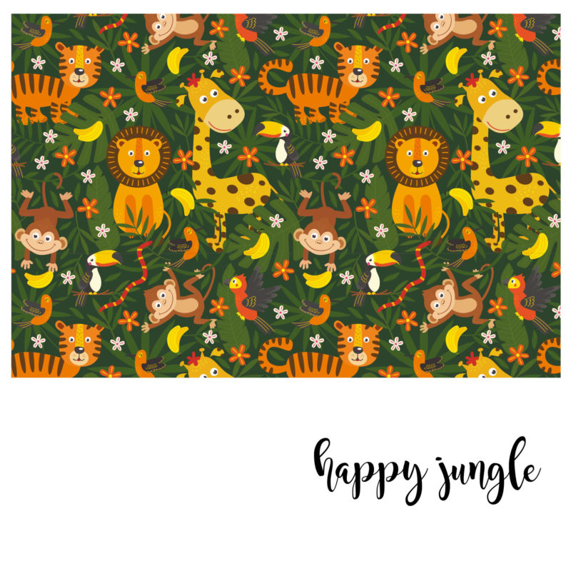 Zidna Tapeta Za Dječju Sobu - Pattern - Happy Jungle Zidna Tapeta Za Dječju Sobu - Pattern