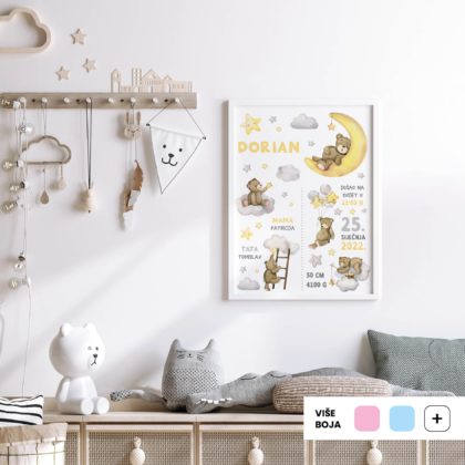 Personalizirani dječji poster ili slika na platnu | Teddy's Adventures | HIAWorkshop®