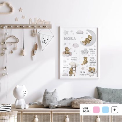 Personalizirani dječji poster ili slika na platnu | Teddy's Adventures | HIAWorkshop®
