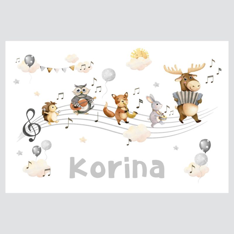 Personalizirani dječji poster ili slika na platnu | Forest Orchestra | HIAWorkshop® - Slika 5