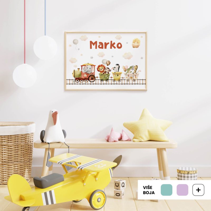 Personalizirani dječji poster ili slika na platnu | Carnival Train | HIAWorkshop® - Slika 3