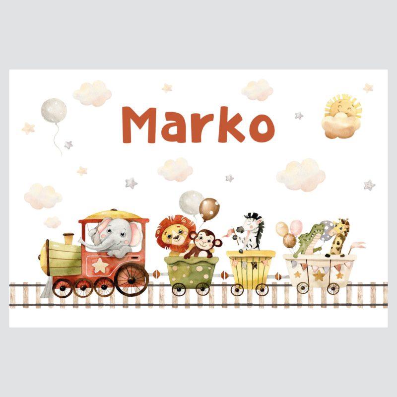 Personalizirani dječji poster ili slika na platnu | Carnival Train | HIAWorkshop® - Slika 4